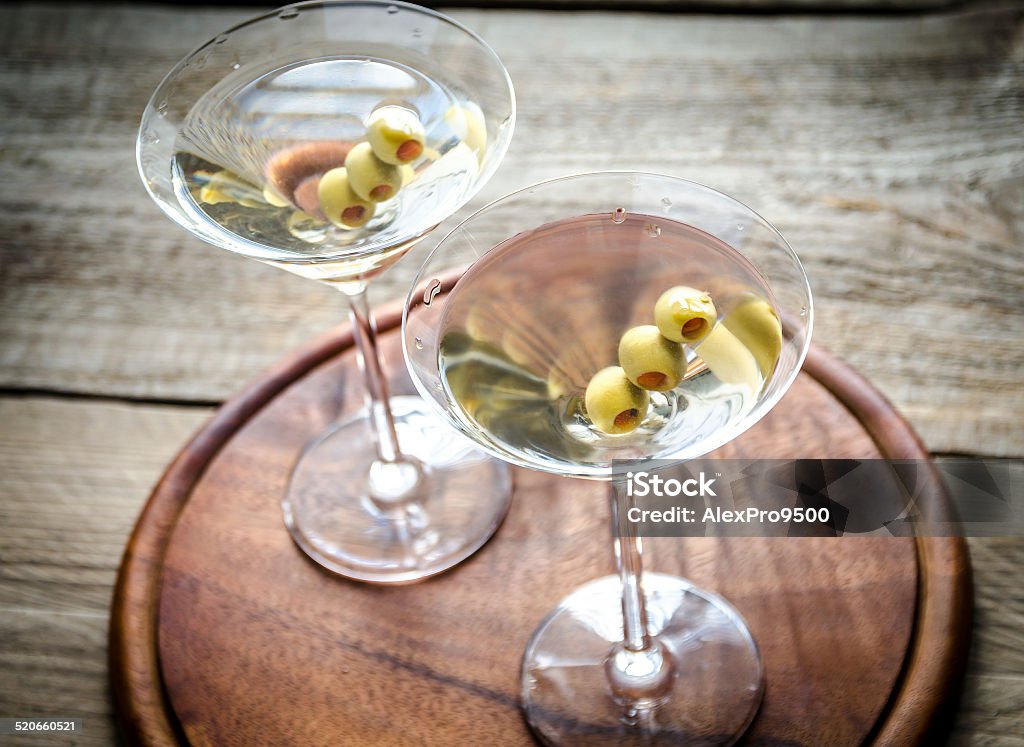 Two olive martini cocktails Alcohol - Drink Stock Photo