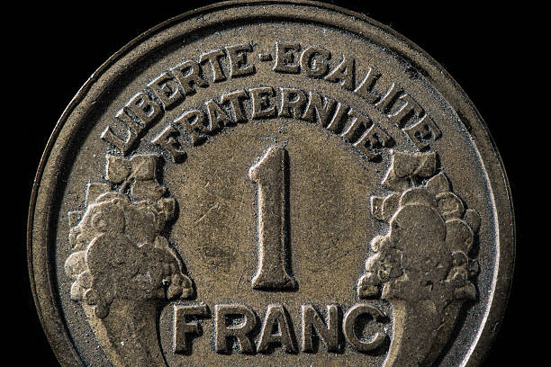 moeda macro extremas - france currency macro french coin - fotografias e filmes do acervo