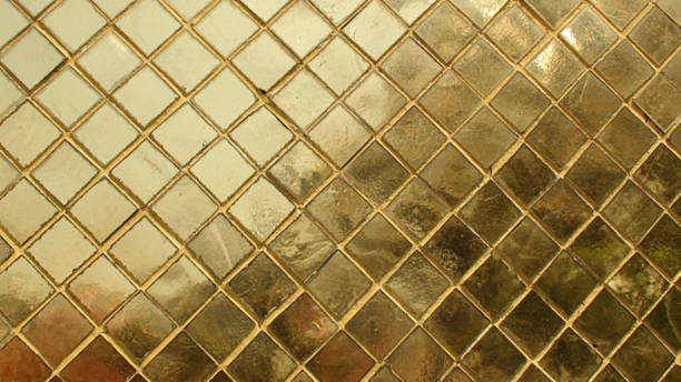 istock Gold Tile Mosaic Background At Thai Buddhist Temple.Thailand 520660898