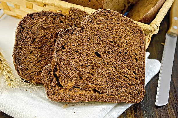 istock Rye homemade bread on a white napkin 520661233