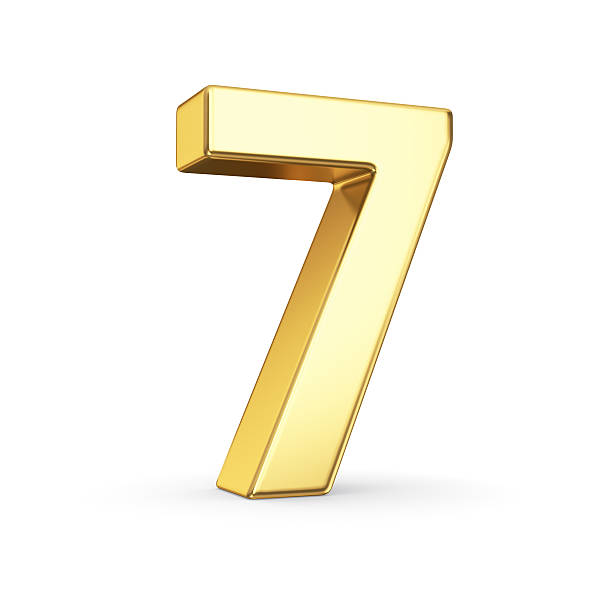 istock Golden number seven on white 520661497