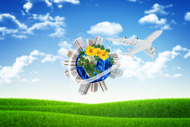 istock Earth with buildings. Blured landscape as backdrop 520661647