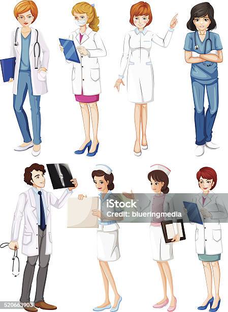 Doctors And Nurses Stock Illustration - Download Image Now - Adult, Clip Art, Clothing