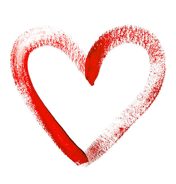 istock water color painted red heart on white background 520664845