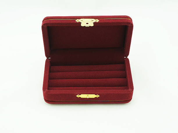 istock Red velvet box for the ring 520665823