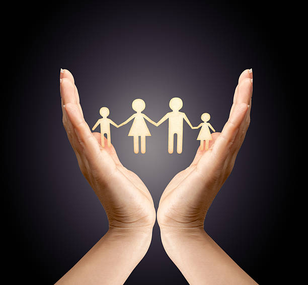Family in palm concept