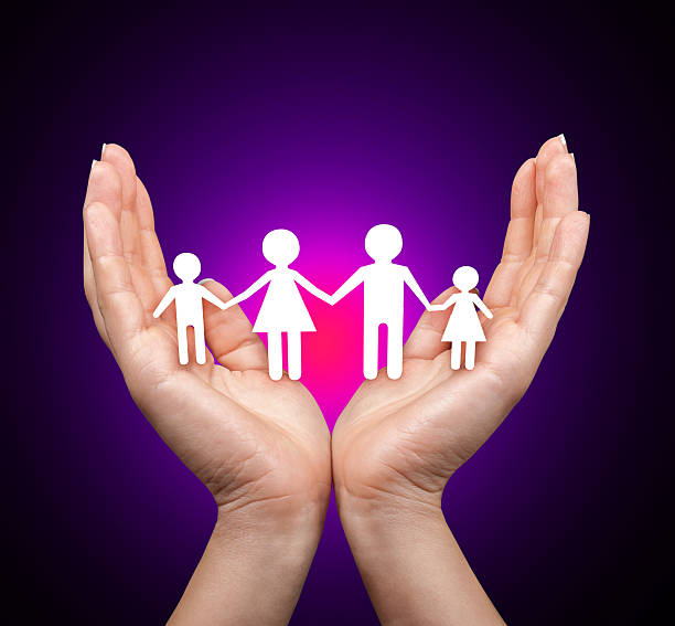 istock Family in palm concept 520684647