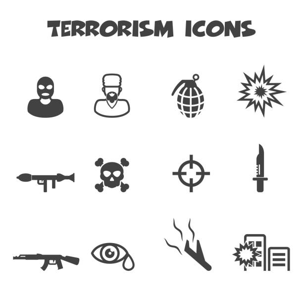 терроризм значки - computer icon symbol knife terrorism stock illustrations