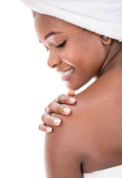 istock Woman stroking her skin 520688239