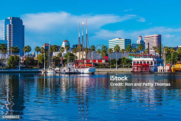 Skyline Von Long Beach Mit Rainbow Harbor Waterfront Ca Tel Stockfoto und mehr Bilder von Long Beach - Verwaltungsbezirk Los Angeles County