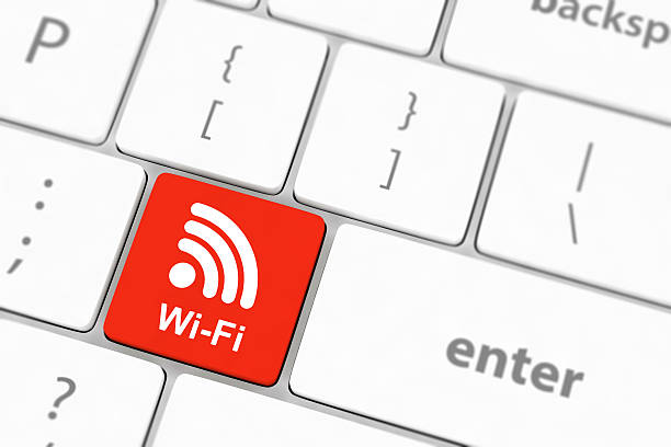 istock wifi concepts, with message on enter key of computer keyboard. 520690003
