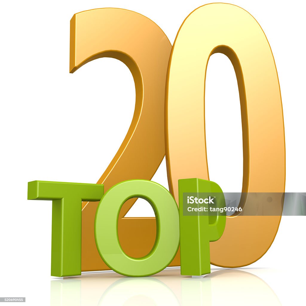 Top 20 word Top 20 word image with hi-res rendered artwork that could be used for any graphic design. Achievement Stock Photo
