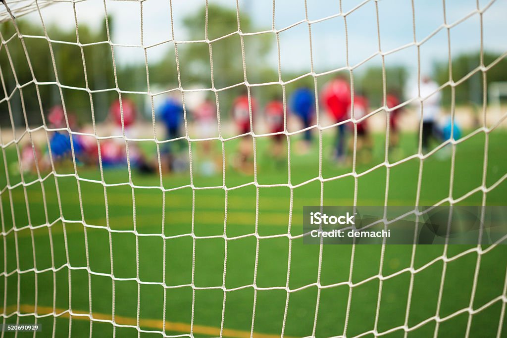 Soccer Net Selective Focus Soccer Match with selective focus for Sports Backgrounds Active Lifestyle Stock Photo