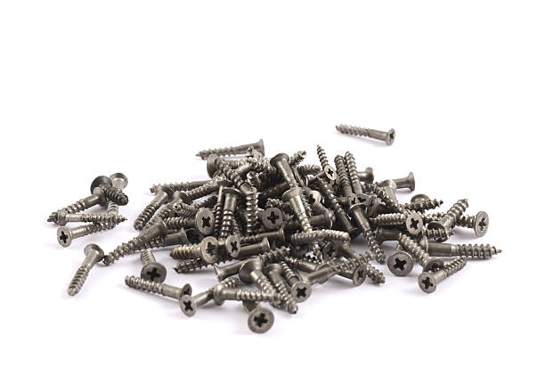 istock Pile of metal screws isolated 520702984