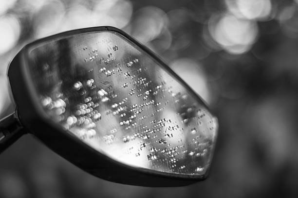 istock Scooter mirror, black and white photo 520703399