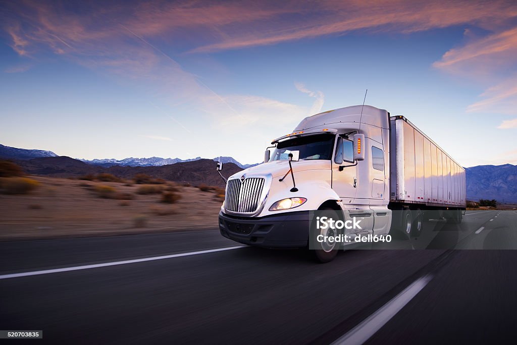 Truck and highway at sunset - transportation background Truck Stock Photo Truck and highway at sunset - transportation background Truck Stock Photo