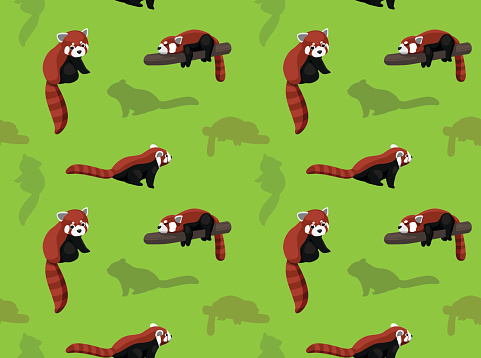 Red Panda Pattern Background Red Panda Wallpaper 1 Stock Illustration - Download Image Now - Red ...