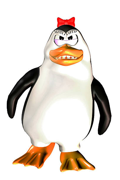 Illustration of an angry female penguin stock photo