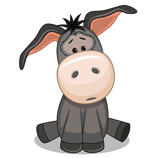 Donkey Cute Donkey isolated on a white background mexican mule stock illustrations