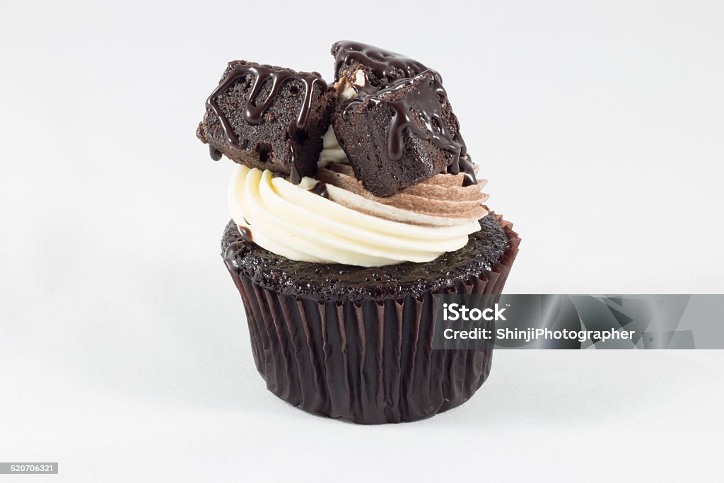 Chocolate cupcake Chocolate cupcake  brownie on white background. Baked Stock Photo