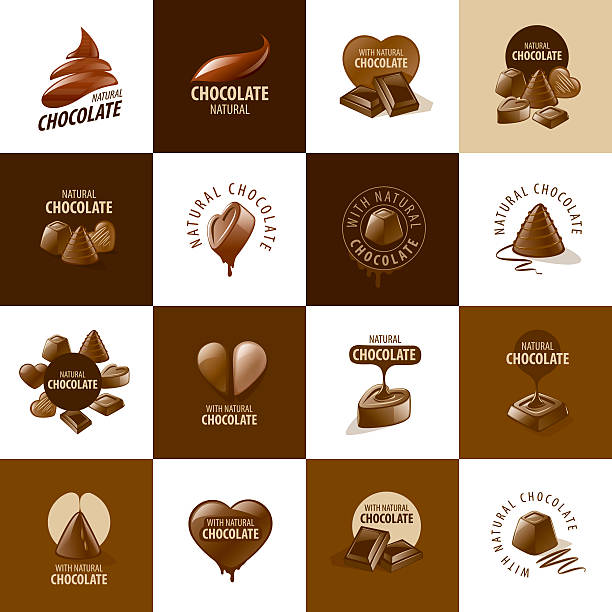wektor ikony czekolada - cukiernia stock illustrations
