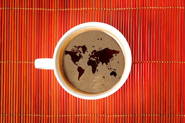 Coffee map stock photo