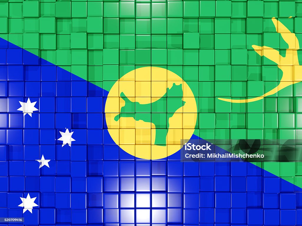 Background with square parts. Flag of christmas island Mosaic background with square parts. Flag of christmas island. 3D illustration Backgrounds Stock Photo