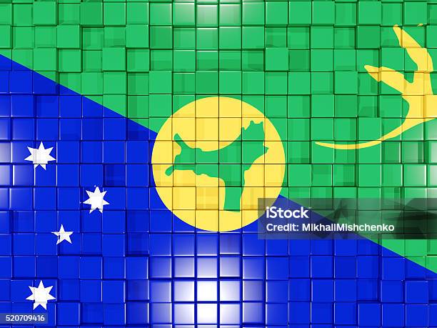Background With Square Parts Flag Of Christmas Island Stock Photo - Download Image Now