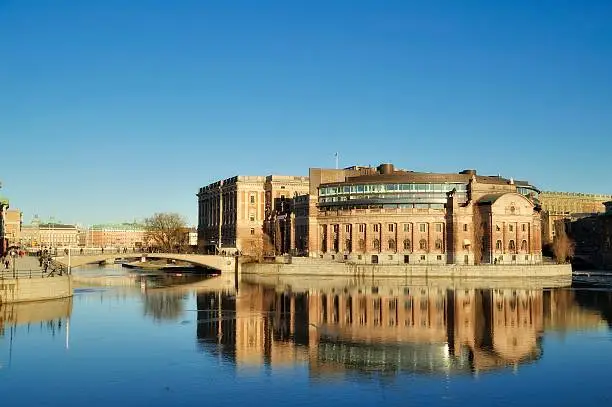 Riksdagshuset or Parliament building in Stockholm. 