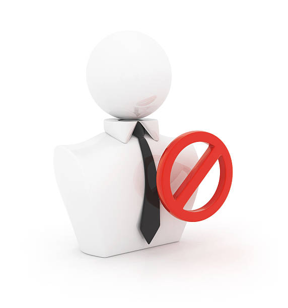 istock 3D businessman with forbidden symbol 520710693