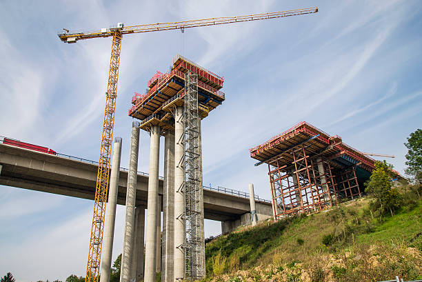 Construction of a bridge stock photo