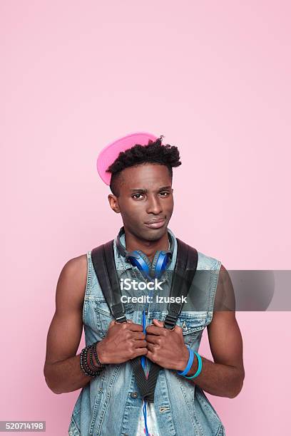 Summer Portrait Of Disappointed Afro American Guy Stock Photo - Download Image Now - Adult, Adults Only, African Ethnicity