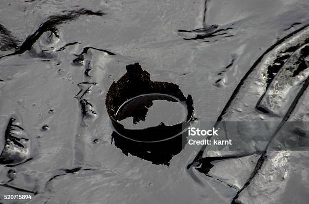The Crude Oil On The Ao Proa Beach Stock Photo - Download Image Now - 2013, Business Finance and Industry, Damaged