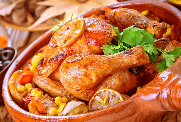 istock Tasty baked chicken 520731233