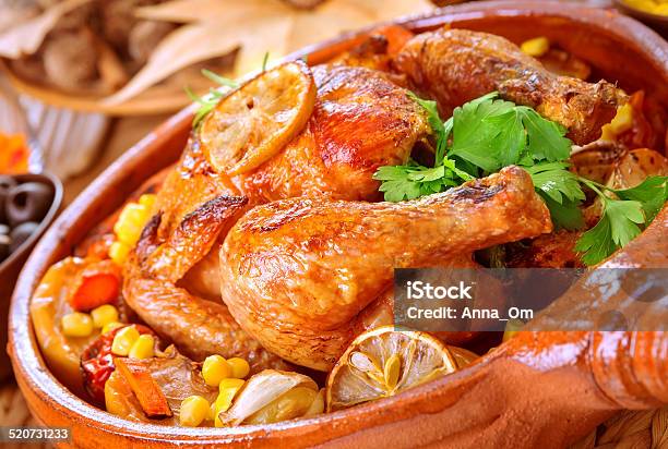 Tasty Baked Chicken Stock Photo - Download Image Now - Animal, Appetizer, Autumn