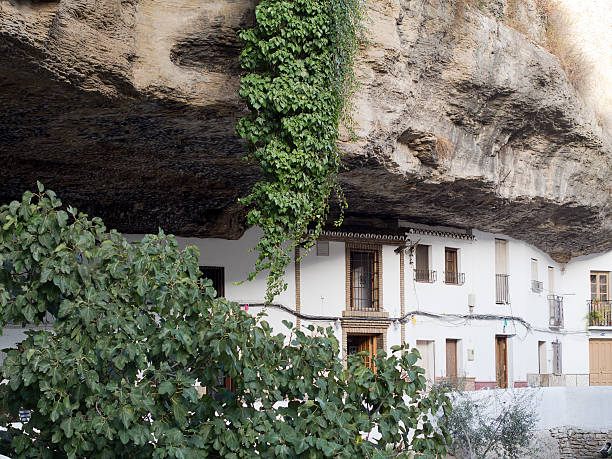 Setenil Andalucia   picturesque village with houses embedded in stock photo