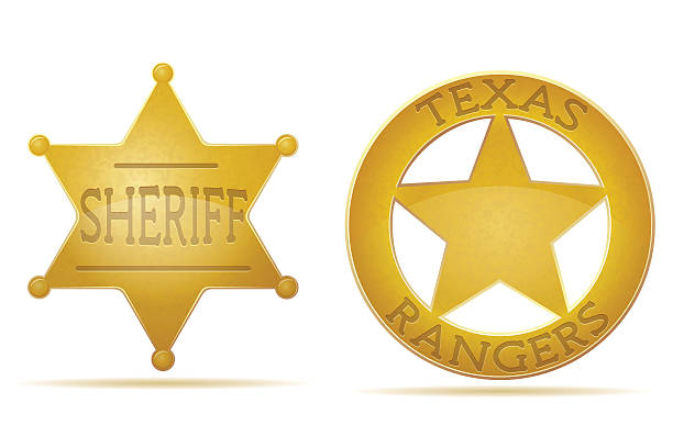 ilustrações de stock, clip art, desenhos animados e ícones de estrela de xerife e ranger ilustração vetorial - sheriff