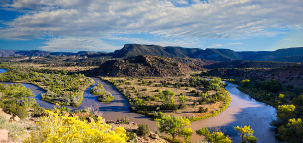 Late afternoon view of the Chama River Overlook near Abiquiu, NM