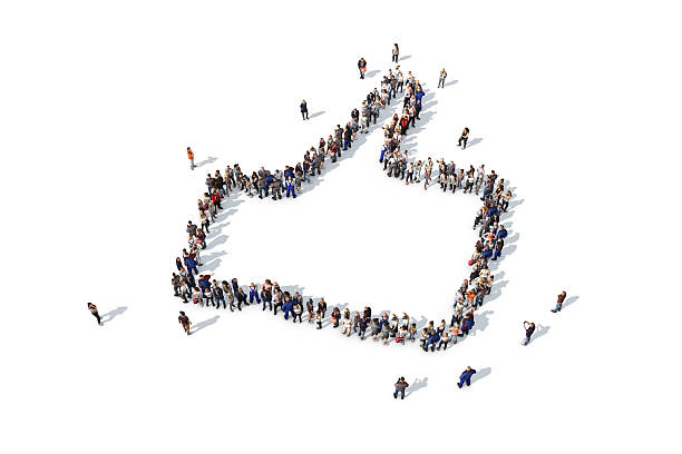 istock Group of people forming a thumbs up symbol 520733870
