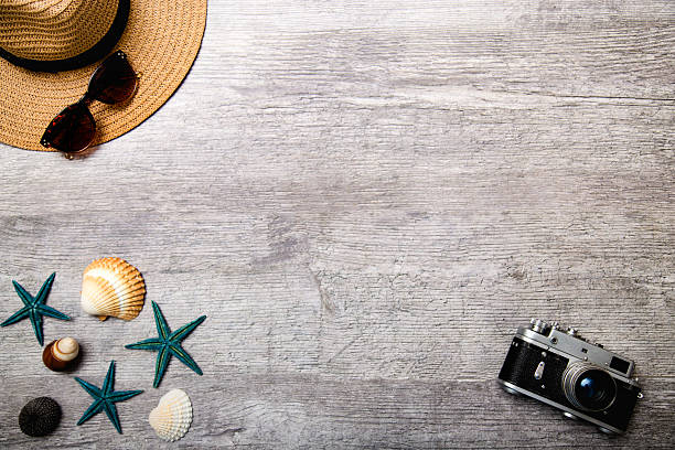 istock Sea time concept on wooden background 520734066