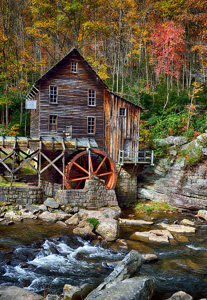 istock Colorful Autumn Glade Creek Gristmill West Virginia 2014 520734103