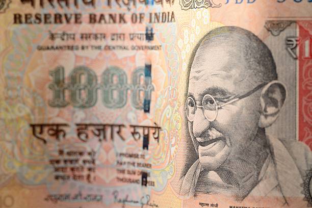 istock Indian One Thousand Rupee Note with Mahatma Gandhi Portrait 520734465
