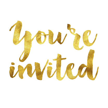 Your'e invited gold foil message