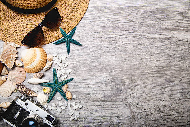 istock Sea time concept on wooden background 520734568