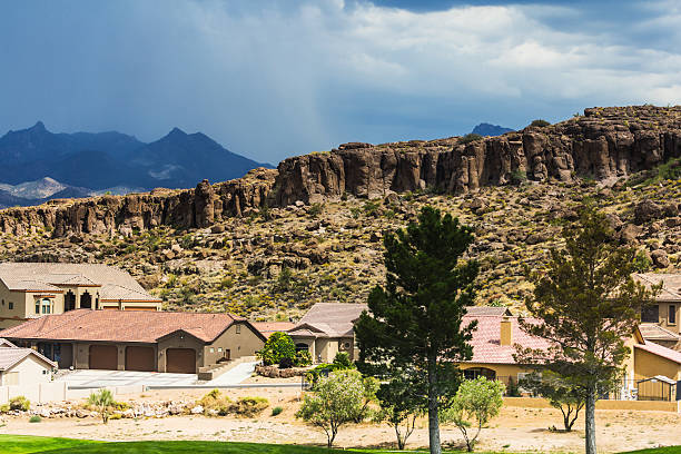 istock Houses near mountain 520734577