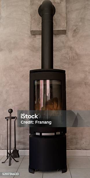 Wood Stove Fireplace Stock Photo - Download Image Now - Burning, Chimney, Comfortable