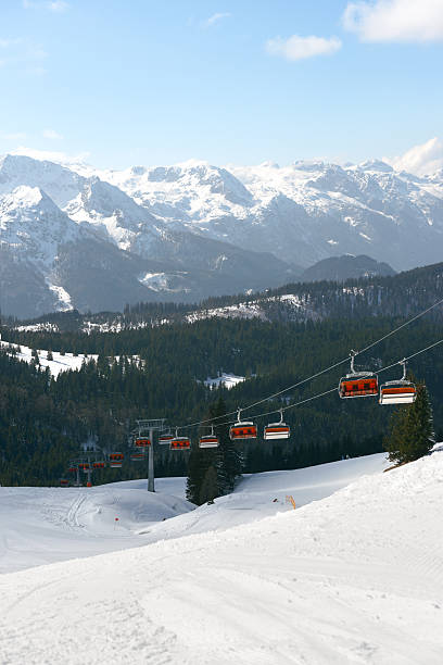 istock Chair ski lift on the ski slope 520735276