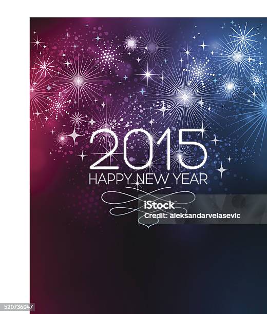 Silvester 2015 Hintergrund Stock Vektor Art und mehr Bilder von Computergrafiken - Computergrafiken, Neujahr, Feuerwerk
