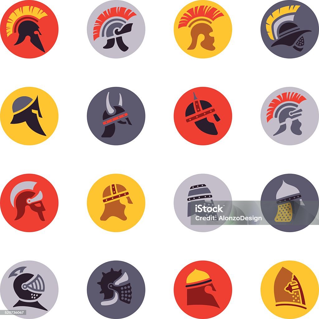 Warrior Helmet Icon Set High Resolution JPG,CS6 AI and Illustrator EPS 10 included. Each element is named,grouped and layered separately. Very easy to edit. Helmet stock vector