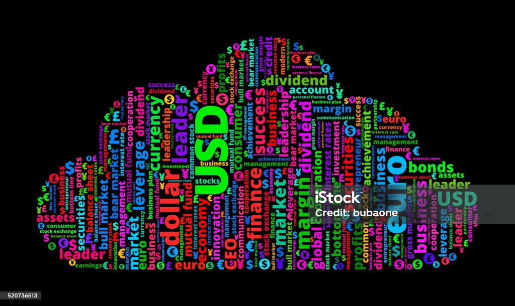 Cloud on Business and Finance Word Cloud Cloud on Business and Finance Word Pattern Banking stock vector